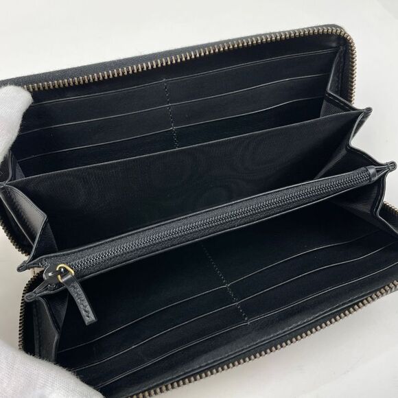 Gucci Ggmarmont Long Wallet Bicolor Heart Double G Long Leather Black White - Picture 6 of 8